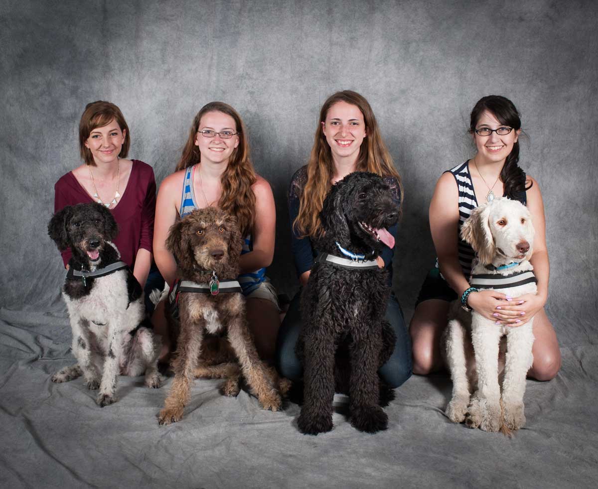 Fosters and interns with thier service dogs in training.