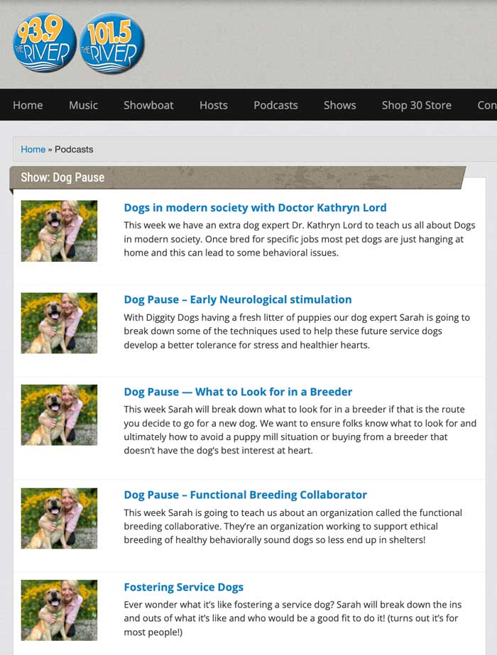 WRSI Dog Pause Radio Show with dog expert Sarah Meikle
